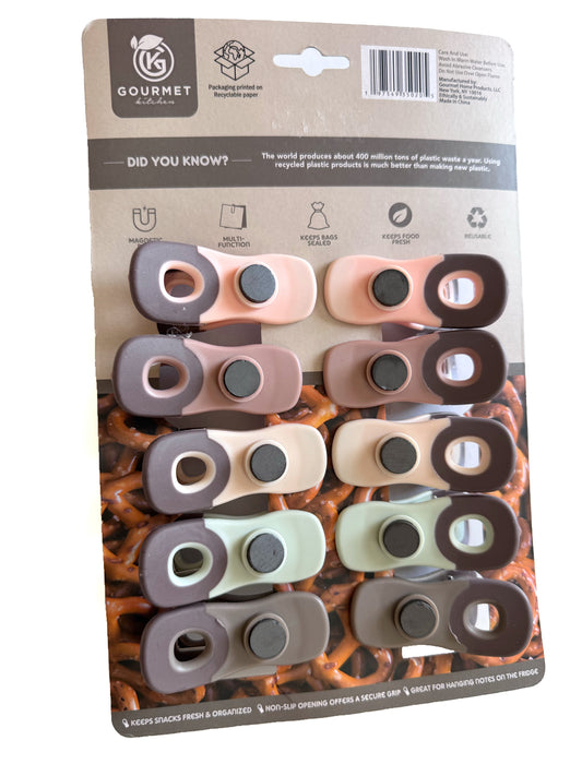 Gourmet Kitchen - 1 0pc Magnetic Bag Clip (Food Clips, Chip Clips, Bag Clips for Food Storage)