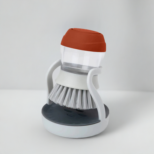 Soap Dispensing Palm Brush and Stand W/2 Replacement Heads
